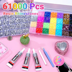 ANDGING close-up of 3mm jelly AB rhinestones highlighting vibrant colors and sparkle