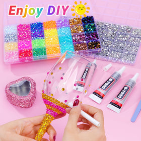 ANDGING rhinestones applied to fabric demonstrating decorative enhancement