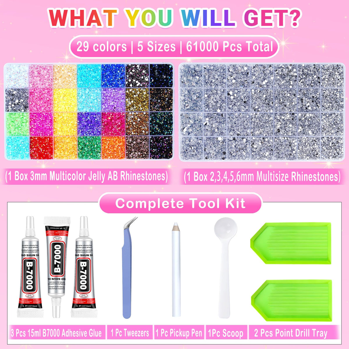 ANDGING rhinestones beside a coin to illustrate scale and quantity for project planning