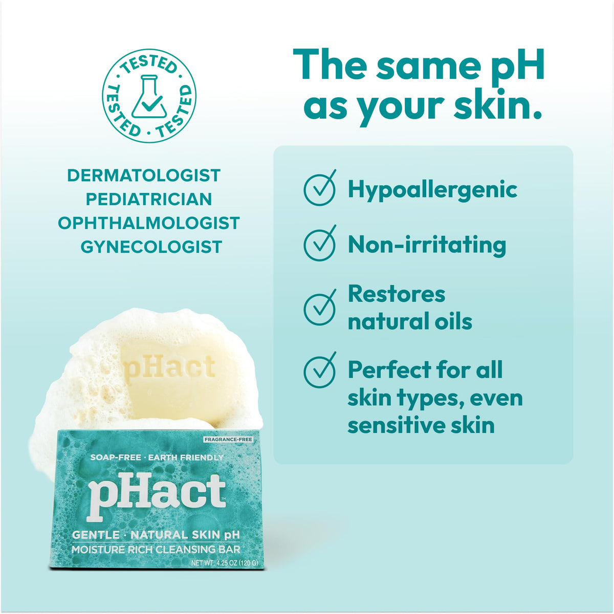 ANDREW LESSMAN pH 5.7 label detail highlighting skin-friendly balance