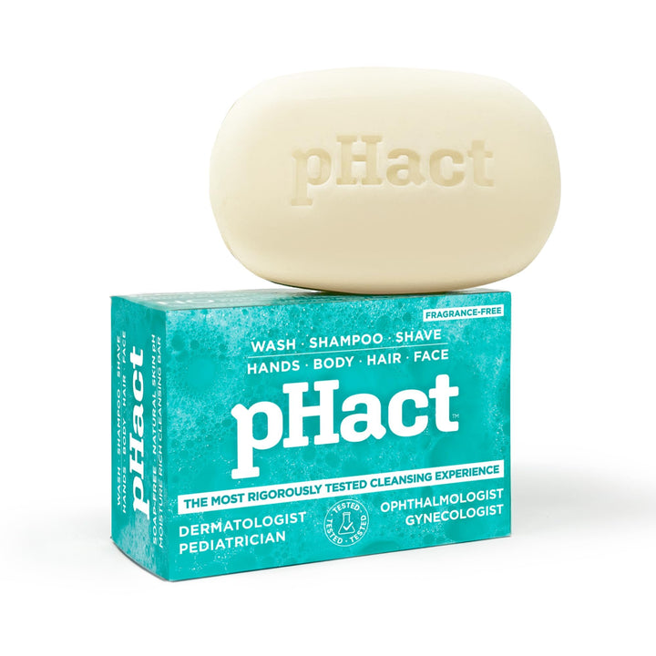 ANDREW LESSMAN pHact front packaging showing three bars and clean design benefit