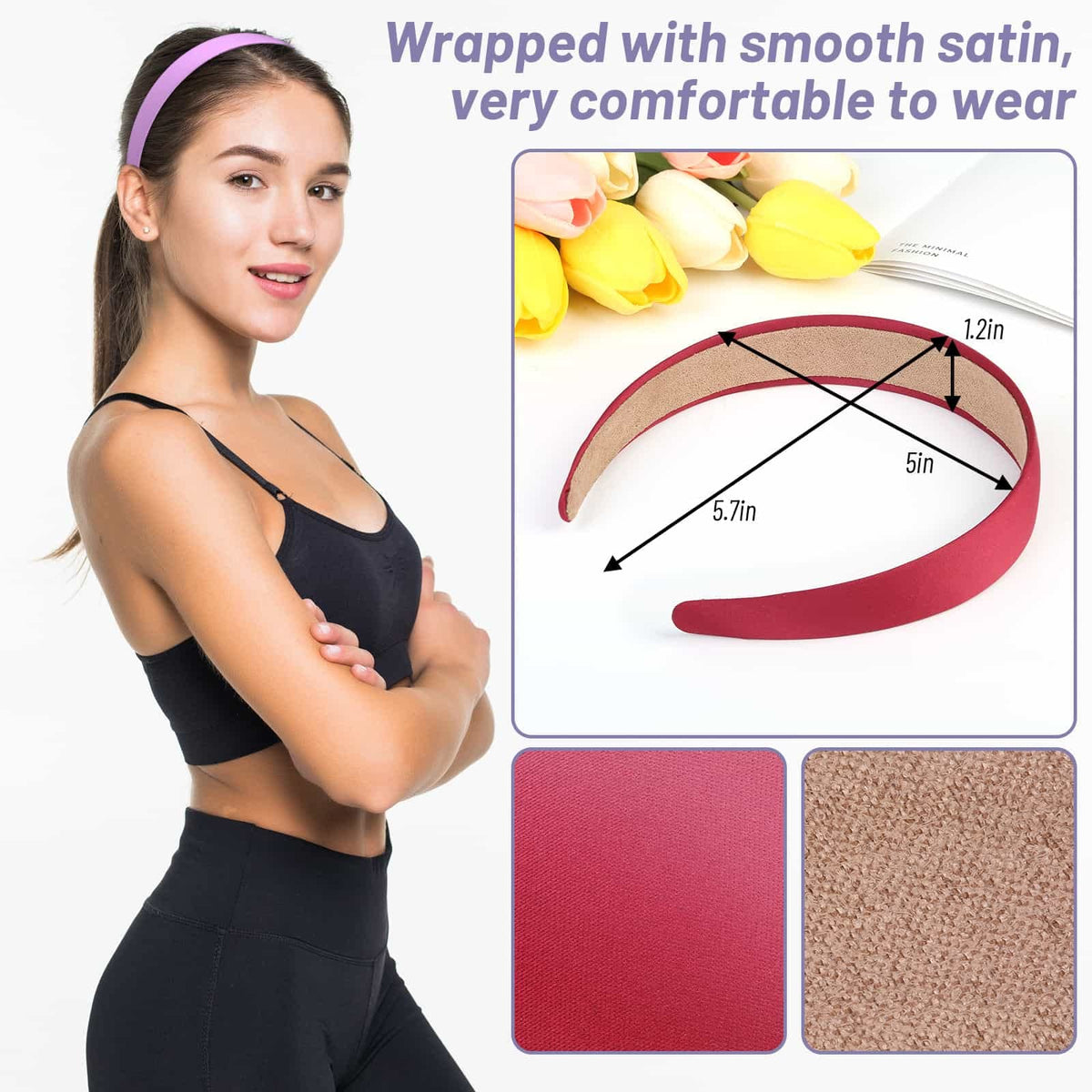 anezus headband side profile on mannequin demonstrating secure non-slip fit