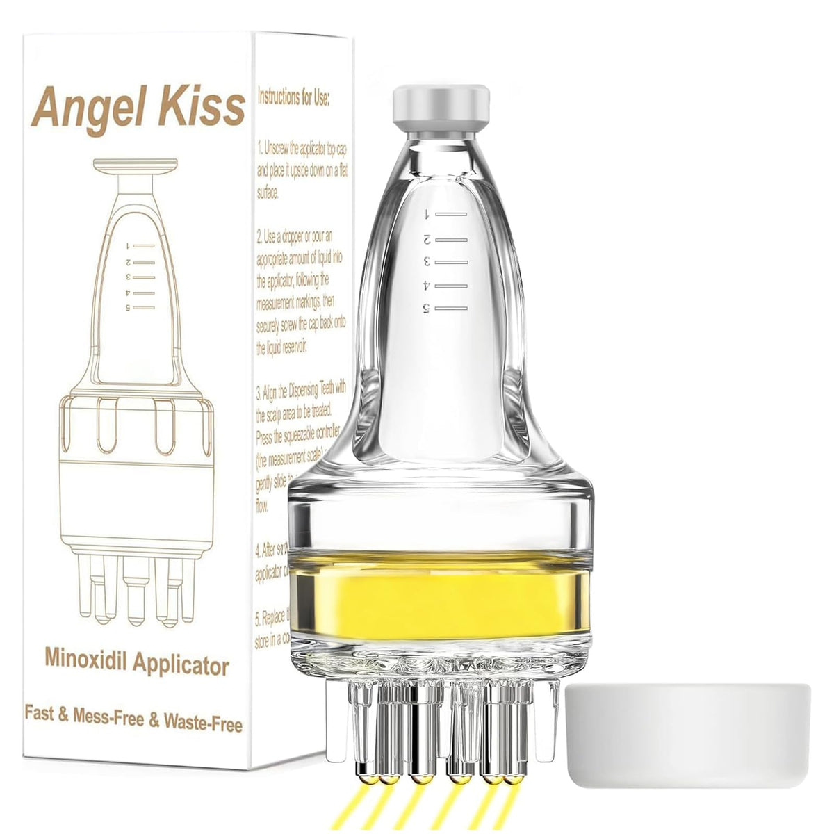 Angel Kiss front view applicator bottle showing compact design and tidy dispensing