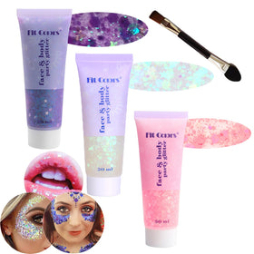 Angels Beauty front packaging showing three glitter gel tubes and vibrant colors
