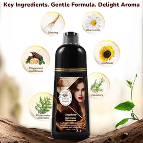 AngeRose applied in hands during use demonstrating easy shampoo-style application and time savings