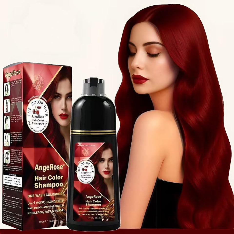 AngeRose front bottle showing wine red 400ml for instant gray coverage