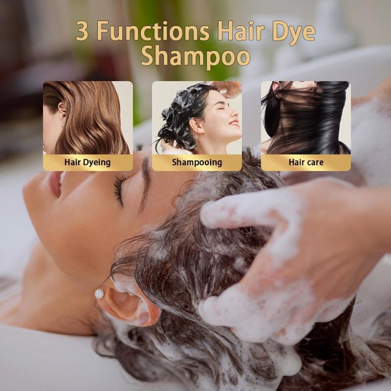 AngeRose hand applying shampoo to wet hair for low-mess home coloring benefit
