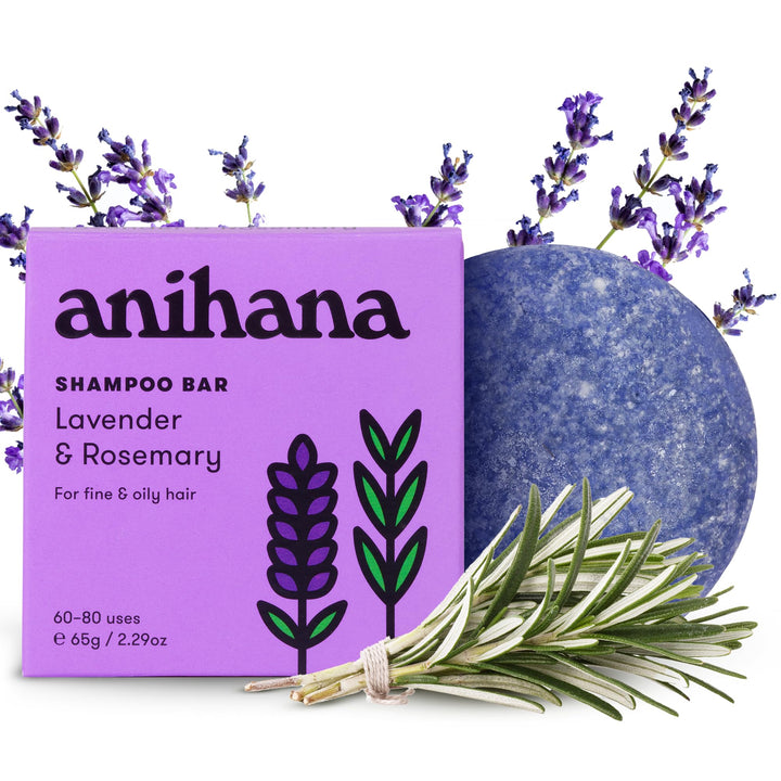 ANIHANA shampoo bar front packaging shows product and scent benefits