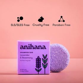 ANIHANA shampoo bar beside coin size comparison for scale and portability