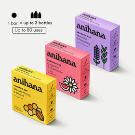 ANIHANA shampoo bar zero waste packaging emphasizing compostable wrap