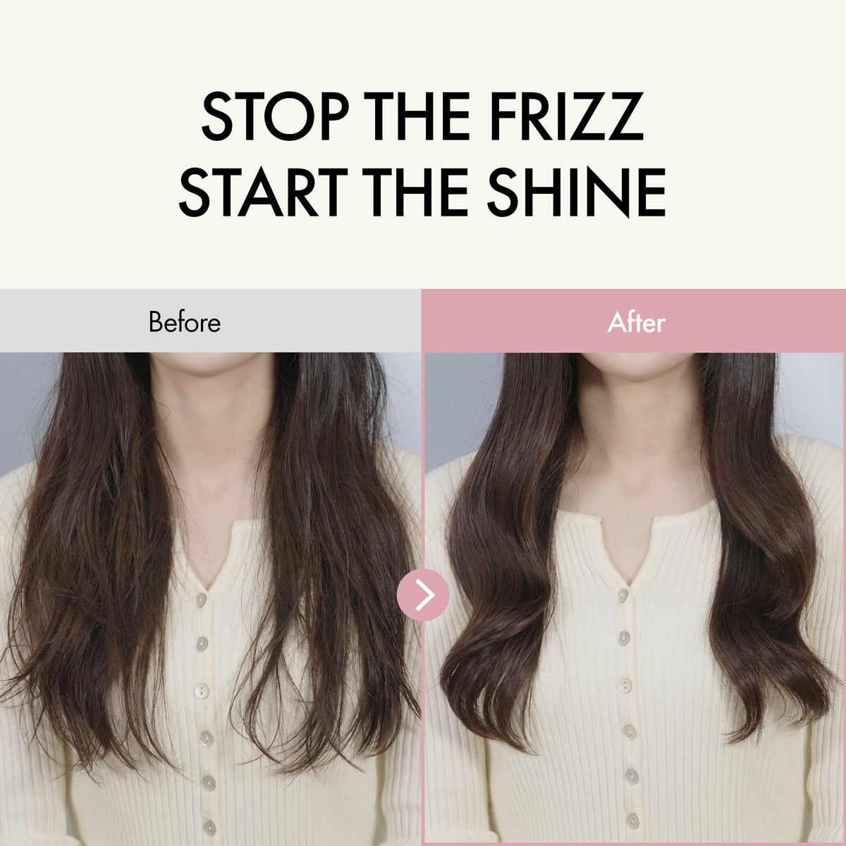 ANILLO applying essence to damp hair demonstrating detangling and frizz control