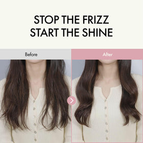 ANILLO applying essence to damp hair demonstrating detangling and frizz control