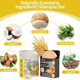 ANKOOY shampoo bar close-up texture highlighting rice protein for clarifying benefit