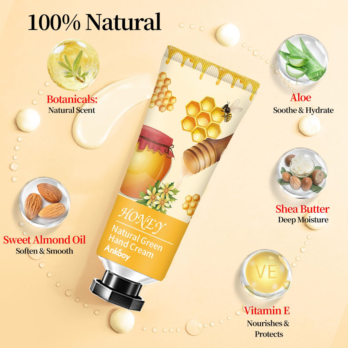 ANKOOY shea butter ingredient visual highlighting deep moisturizing benefit