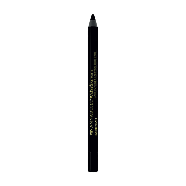 annabelle pencil front packaging showing blackest black and matte benefit