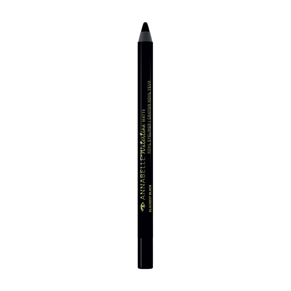 annabelle pencil front packaging showing blackest black and matte benefit