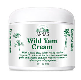 ANNAS Wild Yam Cream front jar showing label and organic ingredients benefit