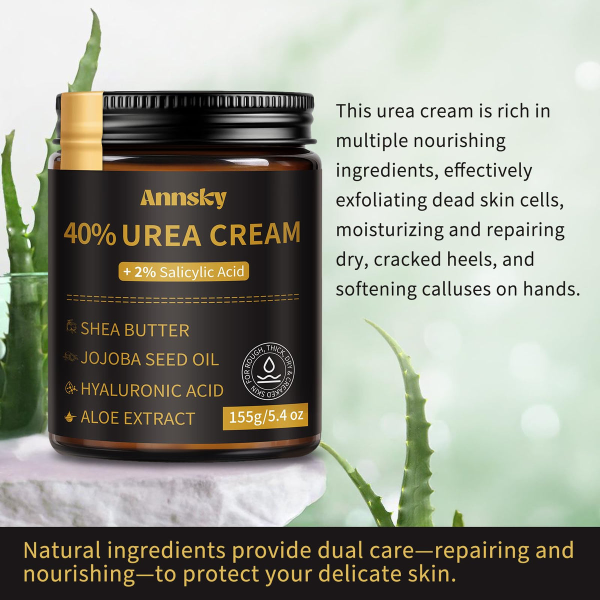 Annsky applied to cracked heel demonstrating targeted softening and hydration benefit