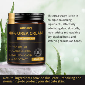 Annsky applied to cracked heel demonstrating targeted softening and hydration benefit