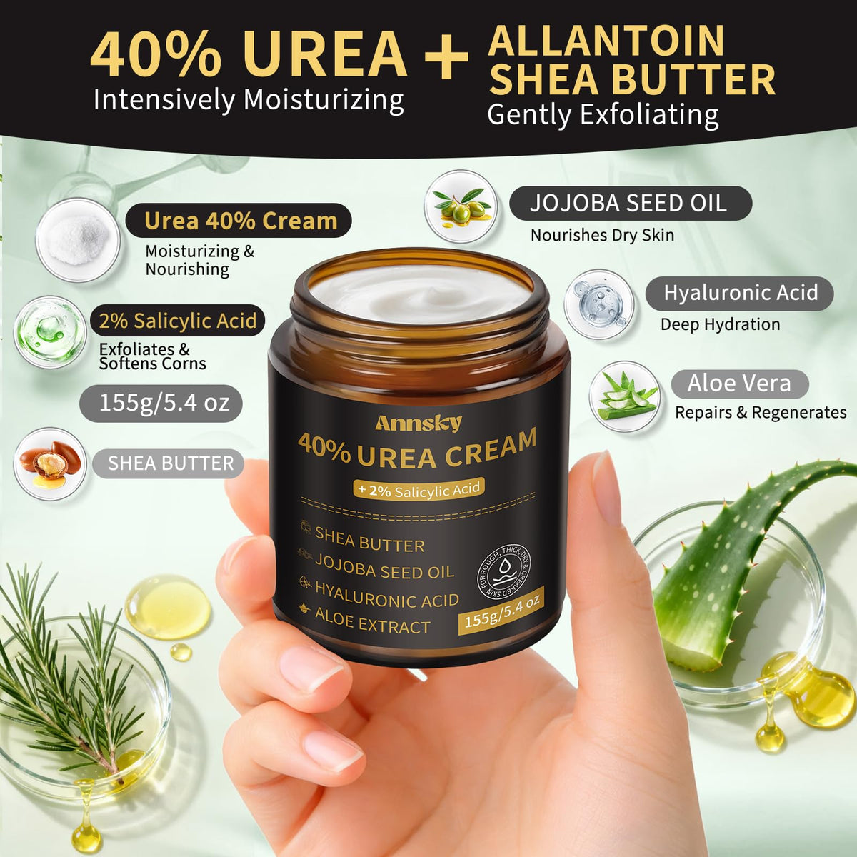 Annsky product label close-up displaying ingredients and professional-grade benefit