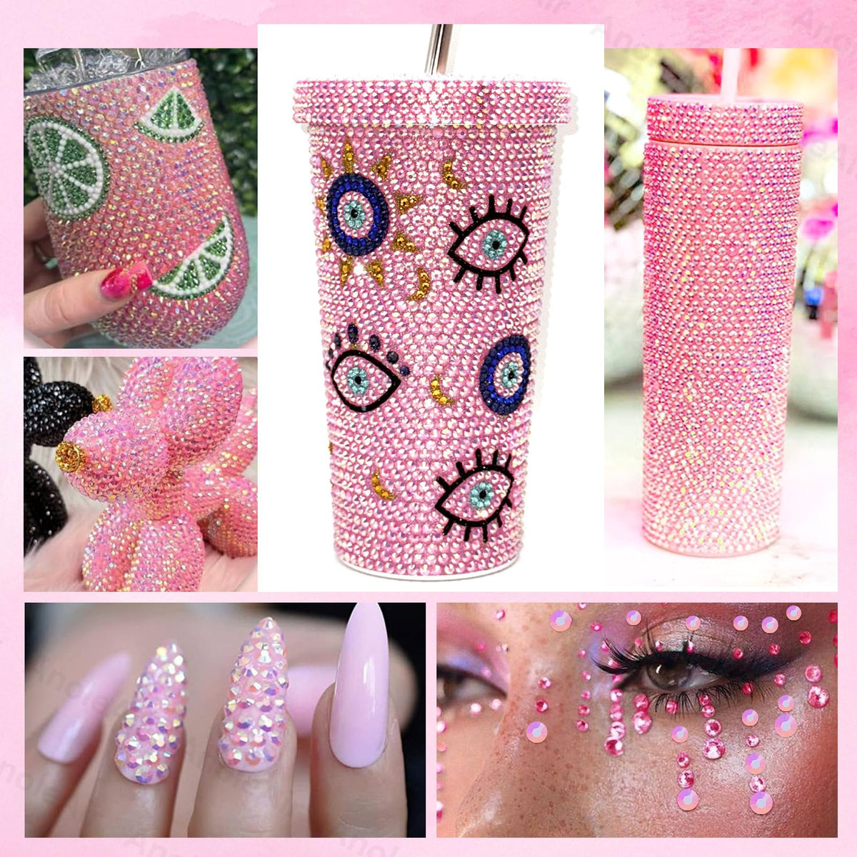 AnoleAir rhinestones applied to phone case for durable decorative finish