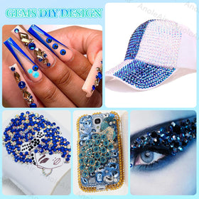 AnoleAir applying rhinestones with tweezers demonstrating precise placement