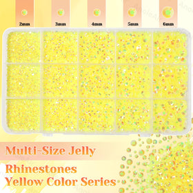 AnoleAir close-up of faceted yellow resin gem showing bright reflective detail and shine