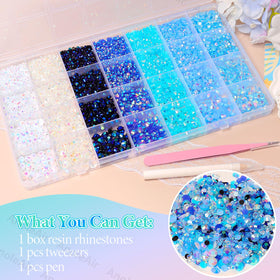 AnoleAir decorated tumbler showcasing vibrant blue gems and finished look