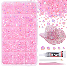 AnoleAir front packaging of light pink rhinestones showing quantity and color