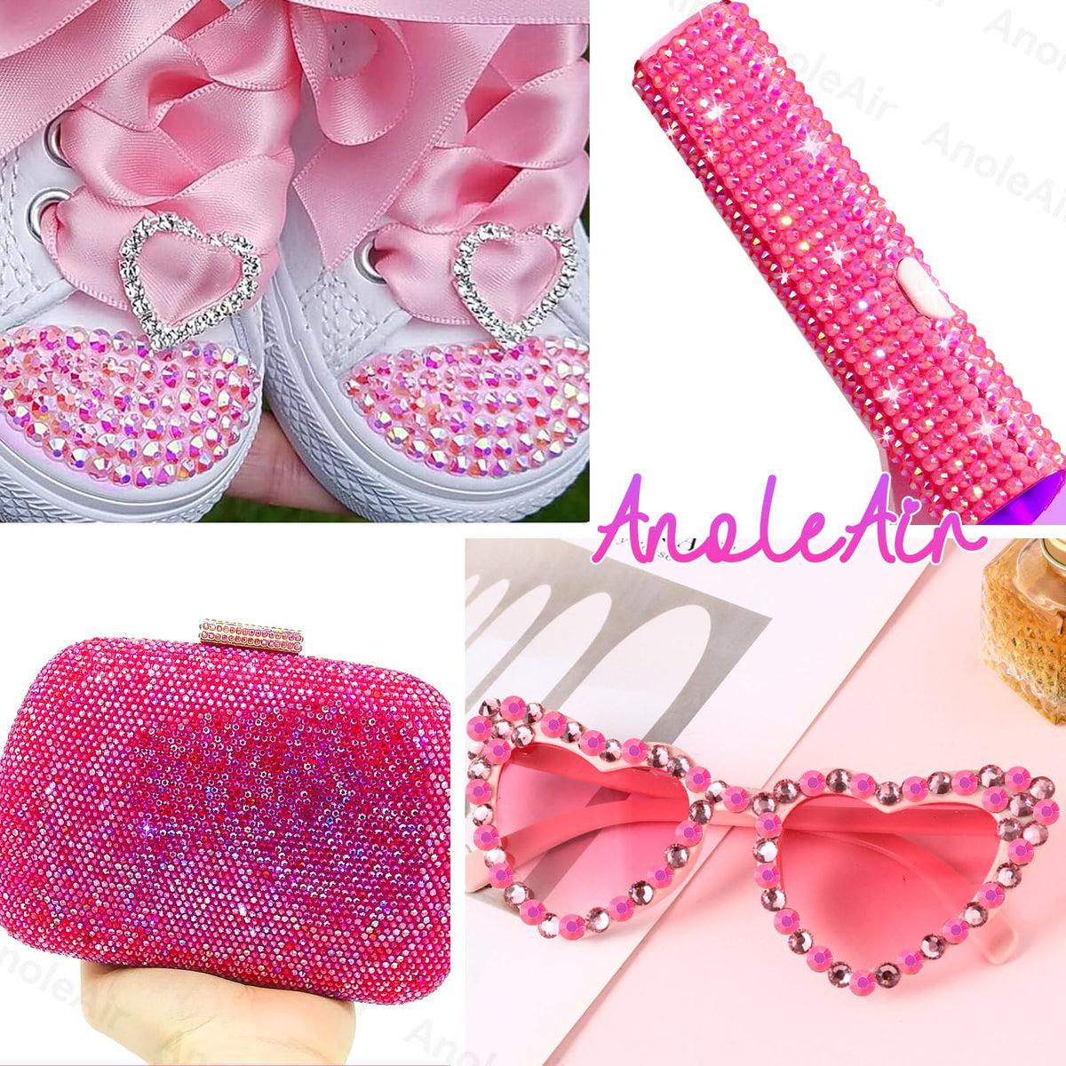 AnoleAir rhinestones used in festival makeup application for eye-catching color