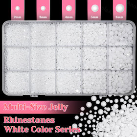 AnoleAir close-up of mixed 2–6mm rhinestones highlighting varied sparkle