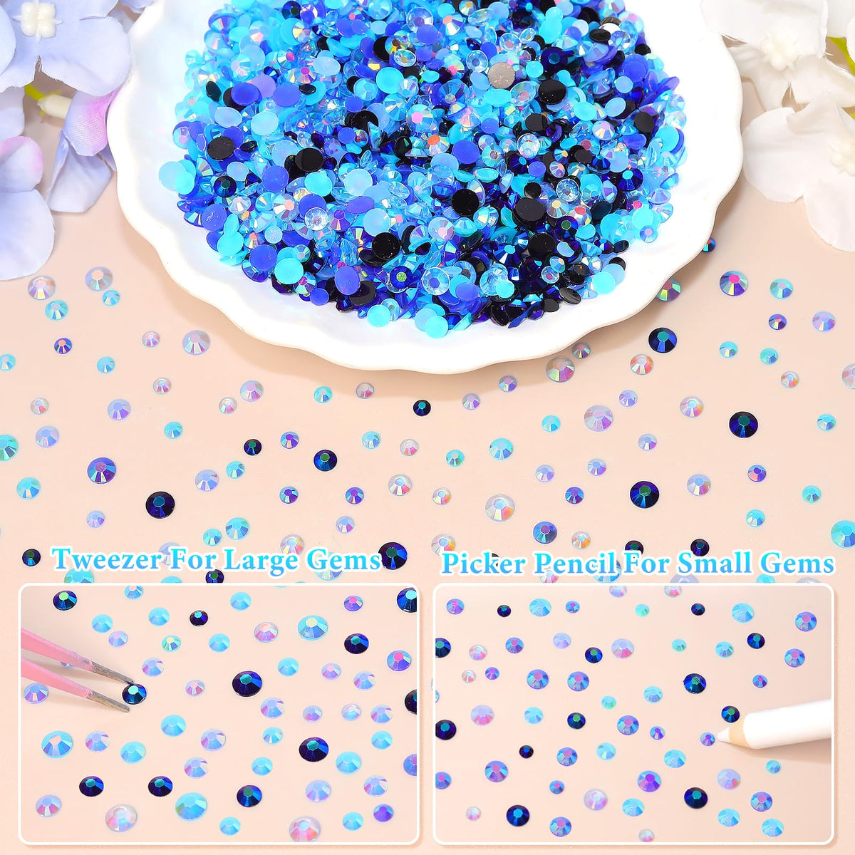 AnoleAir rhinestones applied to nail art showing precise placement and enhanced shine