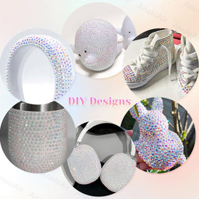 AnoleAir rhinestones applied to a tumbler demonstrating durable decorative finish