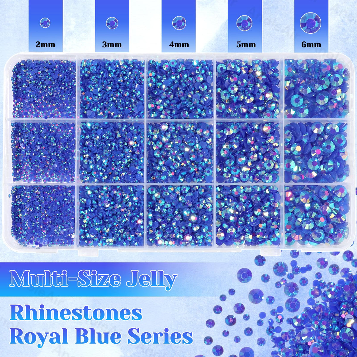 AnoleAir close-up of faceted resin rhinestones revealing intense sparkle
