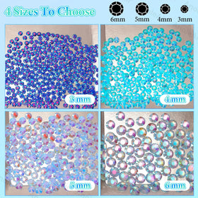 AnoleAir size comparison of 3mm 4mm 5mm 6mm gems for scale clarity