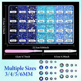 AnoleAir laid out sizes and seven blue tones demonstrating size variety and color options