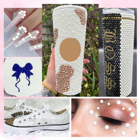 AnoleAir rhinestones applied to a tumbler demonstrating full-coverage sparkle