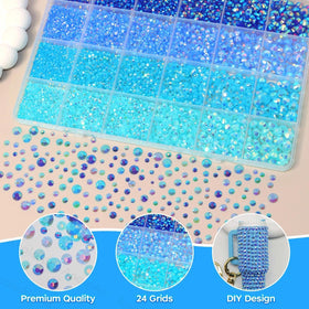 AnoleAir decorated tumbler with blue rhinestones demonstrating impact and visual pop