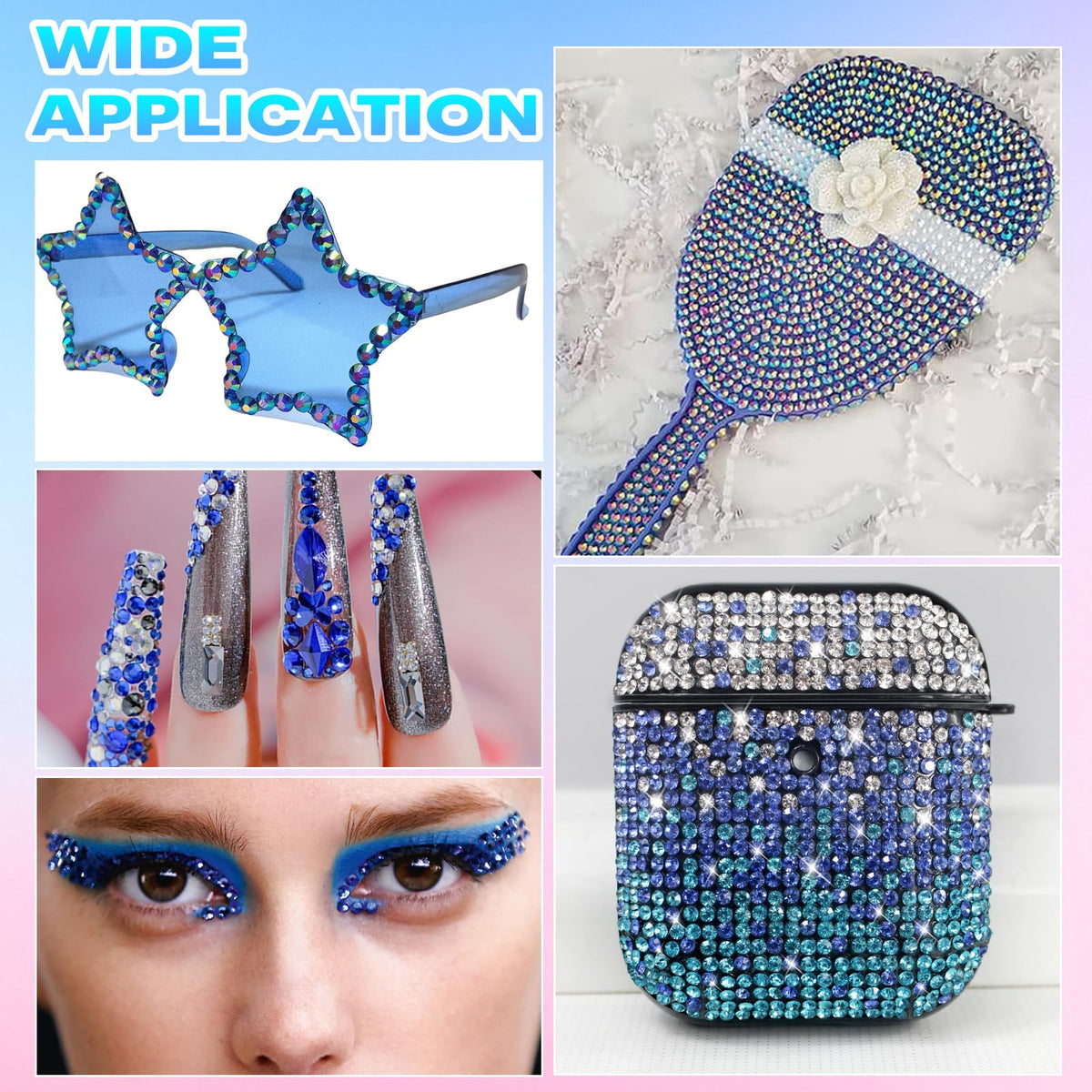 AnoleAir gems decorating a tumbler illustrating durable adhesion and eye-catching finish