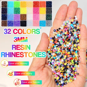 Anower gems applied on nails showing small size and decorative impact