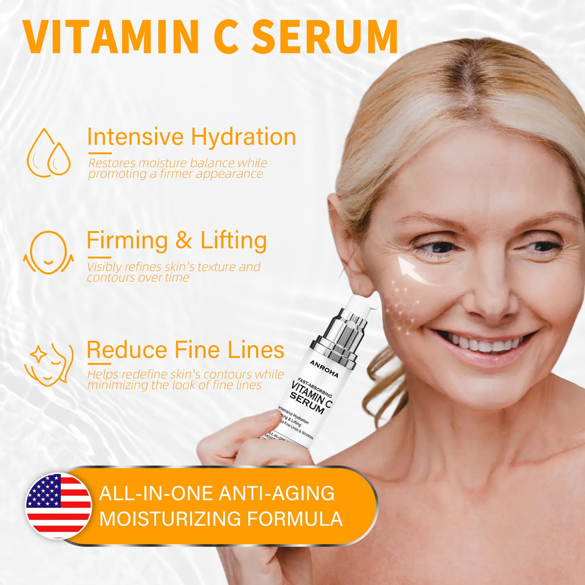 Anroha serum texture on fingertip highlighting lightweight, hydrating consistency