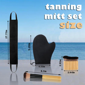 ANSPHIE exfoliating glove in use removes dead skin to improve tan longevity