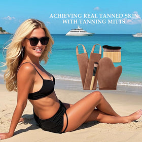 ANSPHIE lifestyle image of applying self-tanner for neat, salon-style results