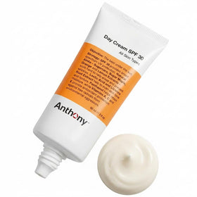 Anthony bottle on bathroom counter next to razor for morning routine efficiency