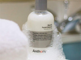 Anthony being applied to face illustrating pre-shave lift and clearer pores
