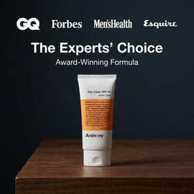 Anthony in hand scale showing 3 fl oz size for travel-friendly grooming routines