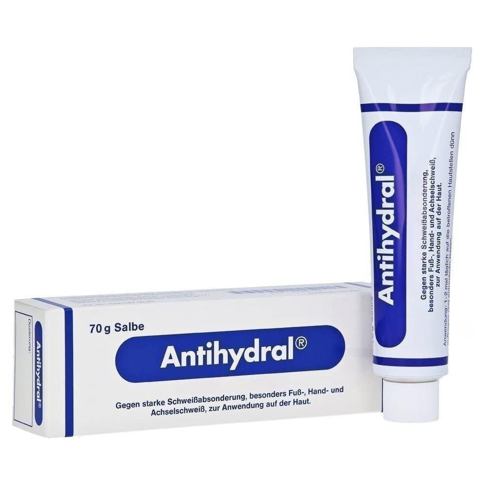Antihydral jar front label showing 70 g size and targeted moisture control benefit