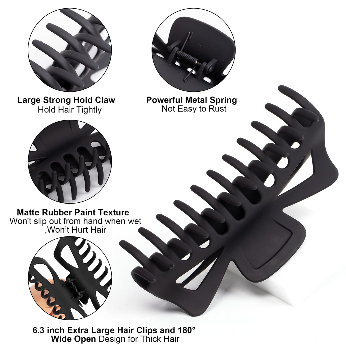 Antmoilios detailed view of clip teeth showing soft edges that protect hair