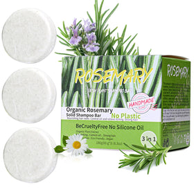 Anweina front packaging showing three rosemary shampoo bars and product identity benefit