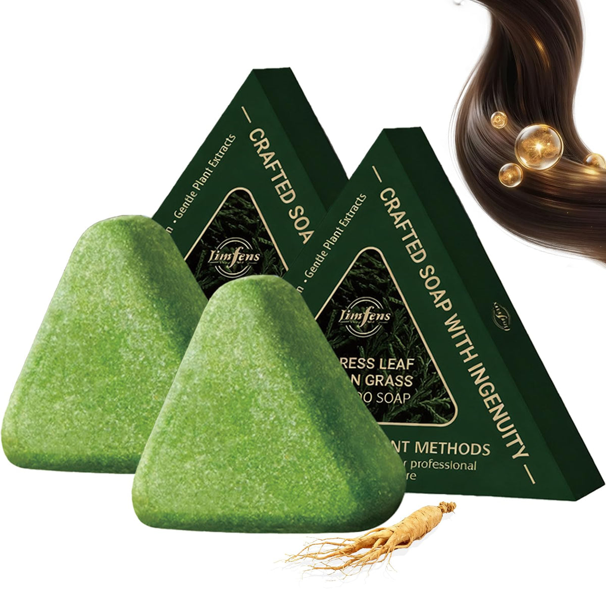 Anweina front packaging showing both shampoo bars and benefits
